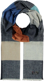 Fraas - Block Check Scarf - Colour: Navy Multi