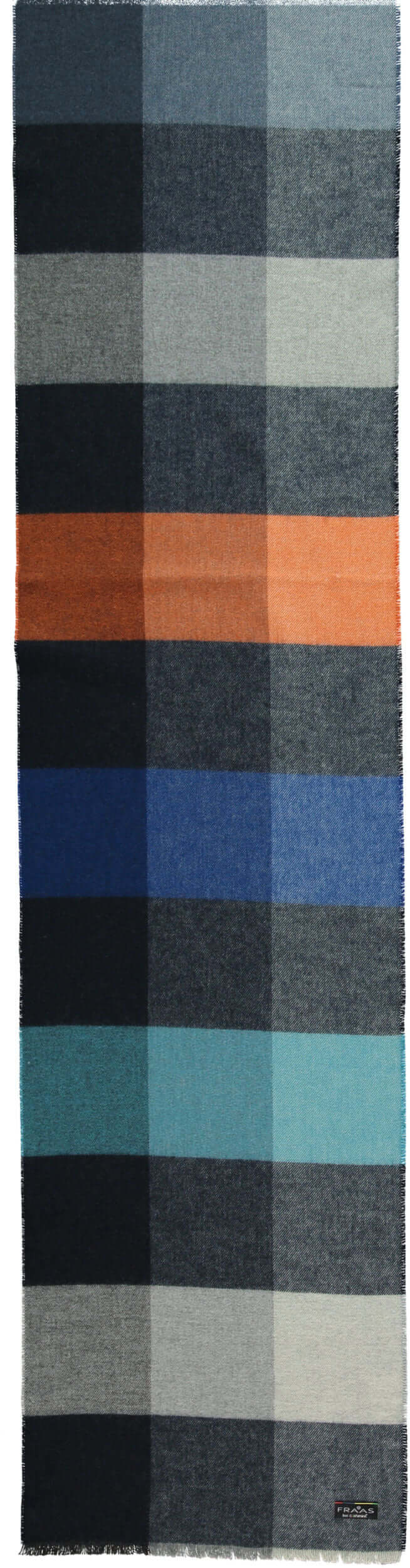 Fraas - Block Check Scarf - Colour: Grey Multi