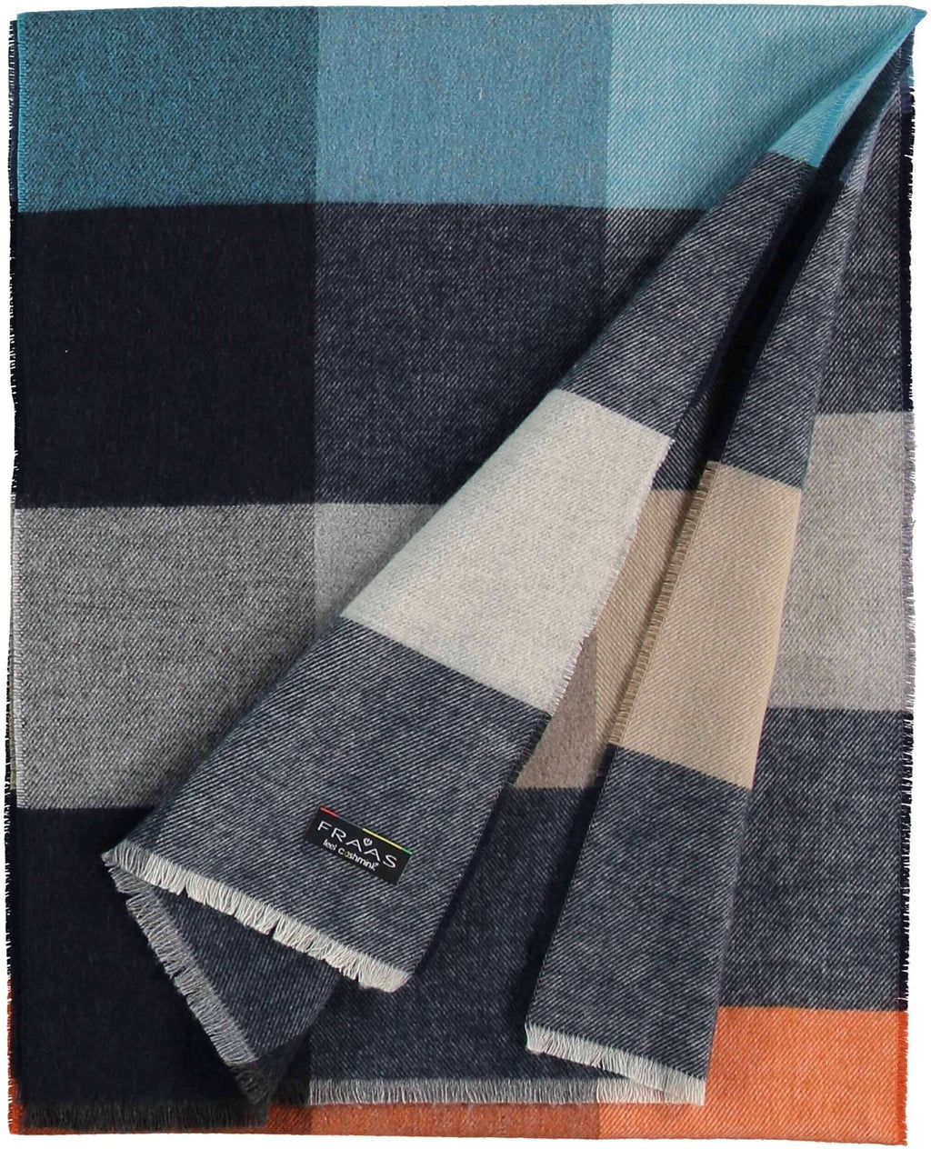Fraas - Block Check Scarf - Colour: Grey Multi