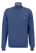 Fynch Hatton - 1/4 Zip Pullover | Merino Cashmere - Colour: Wave Blue