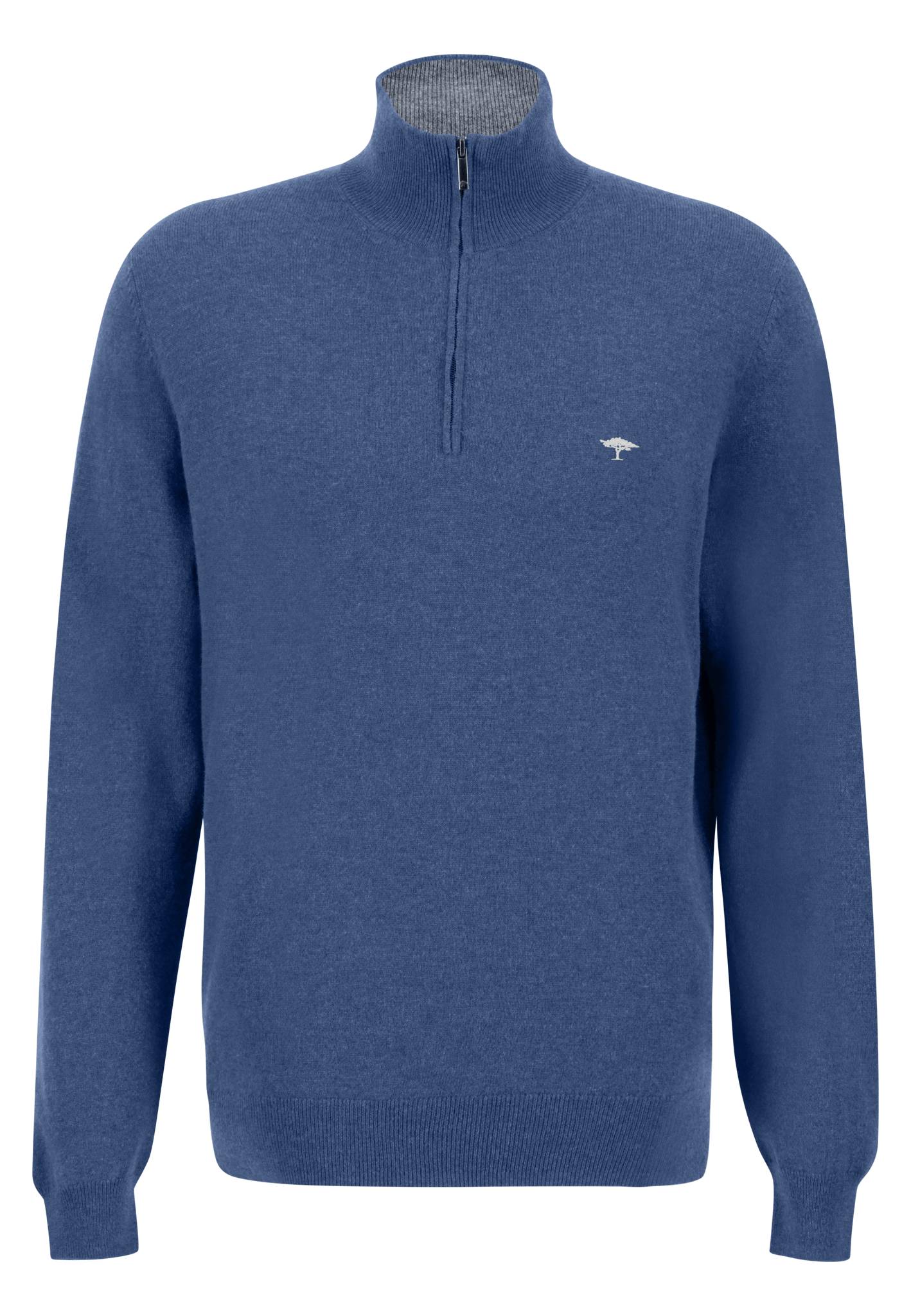 Fynch Hatton - 1/4 Zip Pullover | Merino Cashmere - Colour: Wave Blue