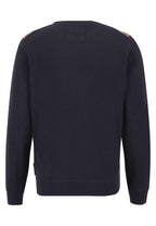 Fynch Hatton - Crew Neck Cotton / Wool Pullover - Colour: Navy/Camel Check
