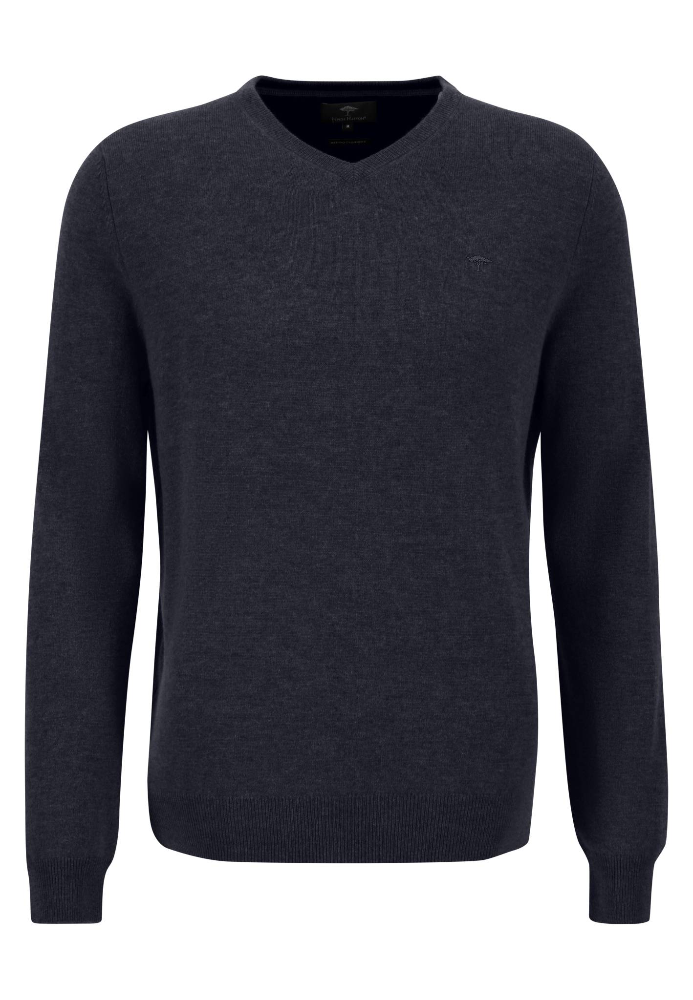 Fynch Hatton - V Neck Pullover | Merino Cashmere - Colour: Navy