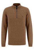 Fynch Hatton - 1/4 Zip Pullover | Cotton Structure - Colour: Walnut Brown