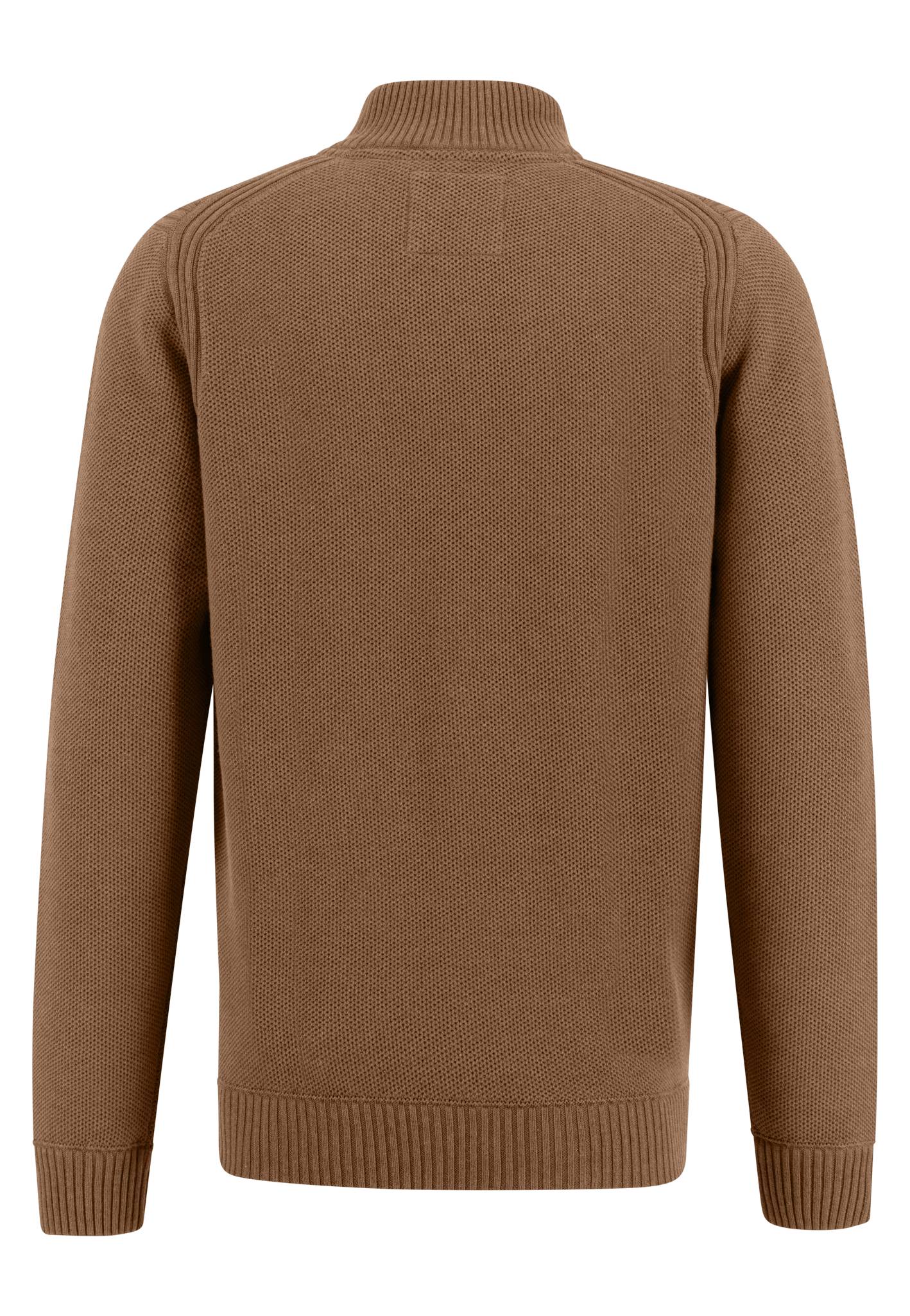 Fynch Hatton - 1/4 Zip Pullover | Cotton Structure - Colour: Walnut Brown