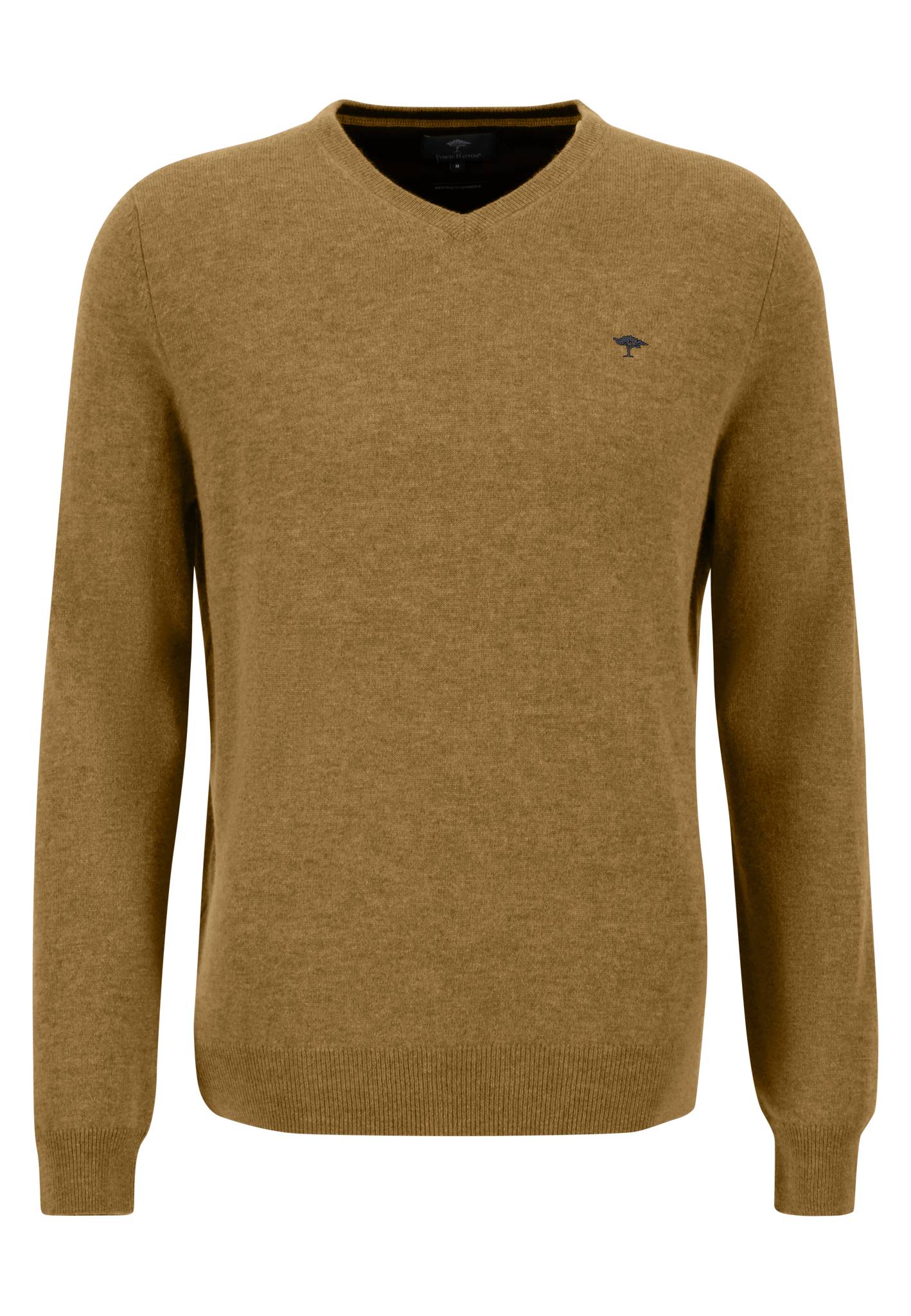 Fynch Hatton - V Neck Pullover | Merino Cashmere - Colour: Camel