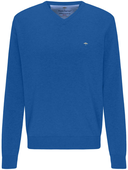 Fynch Hatton - V Neck Cotton Pullover - Colour: Aero