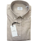 Miguel Bellido cotton twill shirt in Fawn Twill – front view