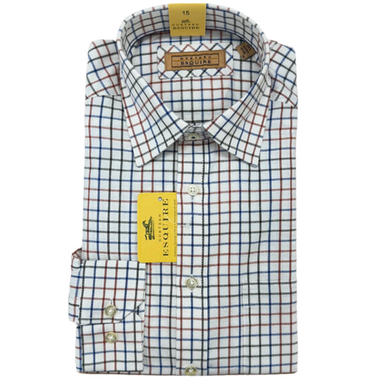 Gurteen - Tattersall Check Shirt - Colour: Olive / Rust Check