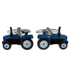 Van Buck blue tractor metal cufflinks – front view