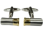 Van Buck shotgun cartridge metal cufflinks – front view