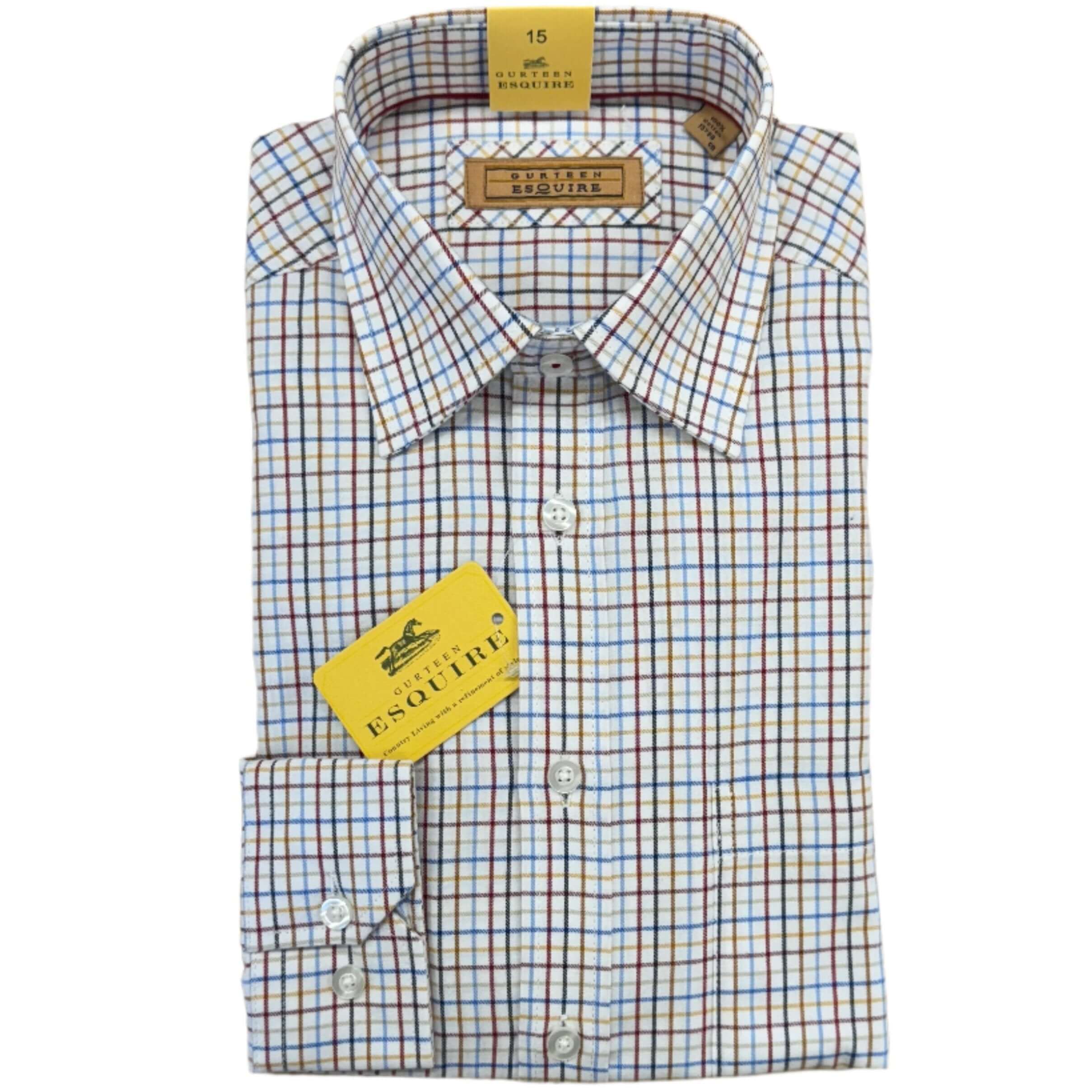 Gurteen - Tattersall Check Shirt - Colour: Red / Blue Check