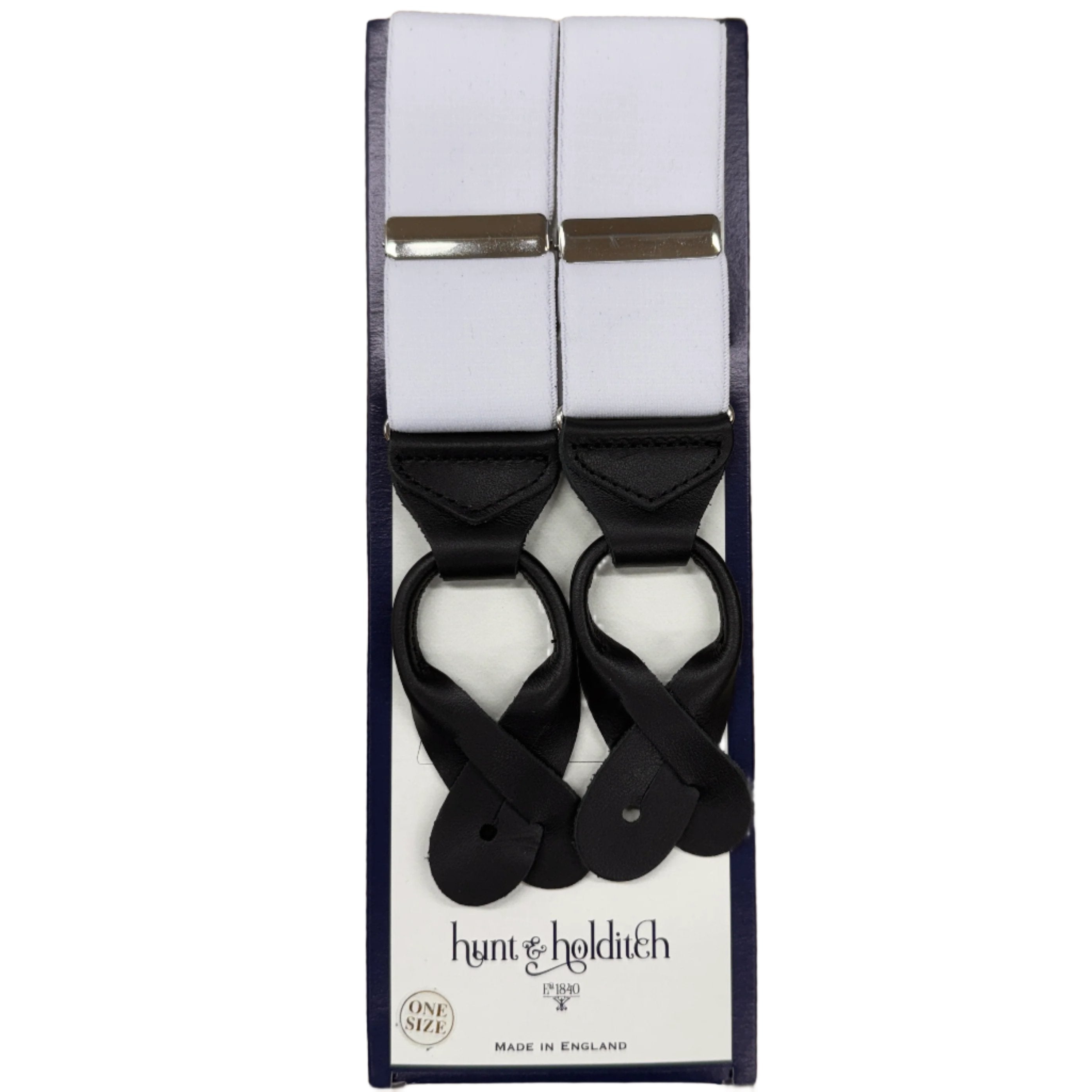 Hunt & Holditch - Button Braces - Colour: White