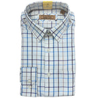 Gurteen Cumbria brushed cotton shirt in Teal Check – front view