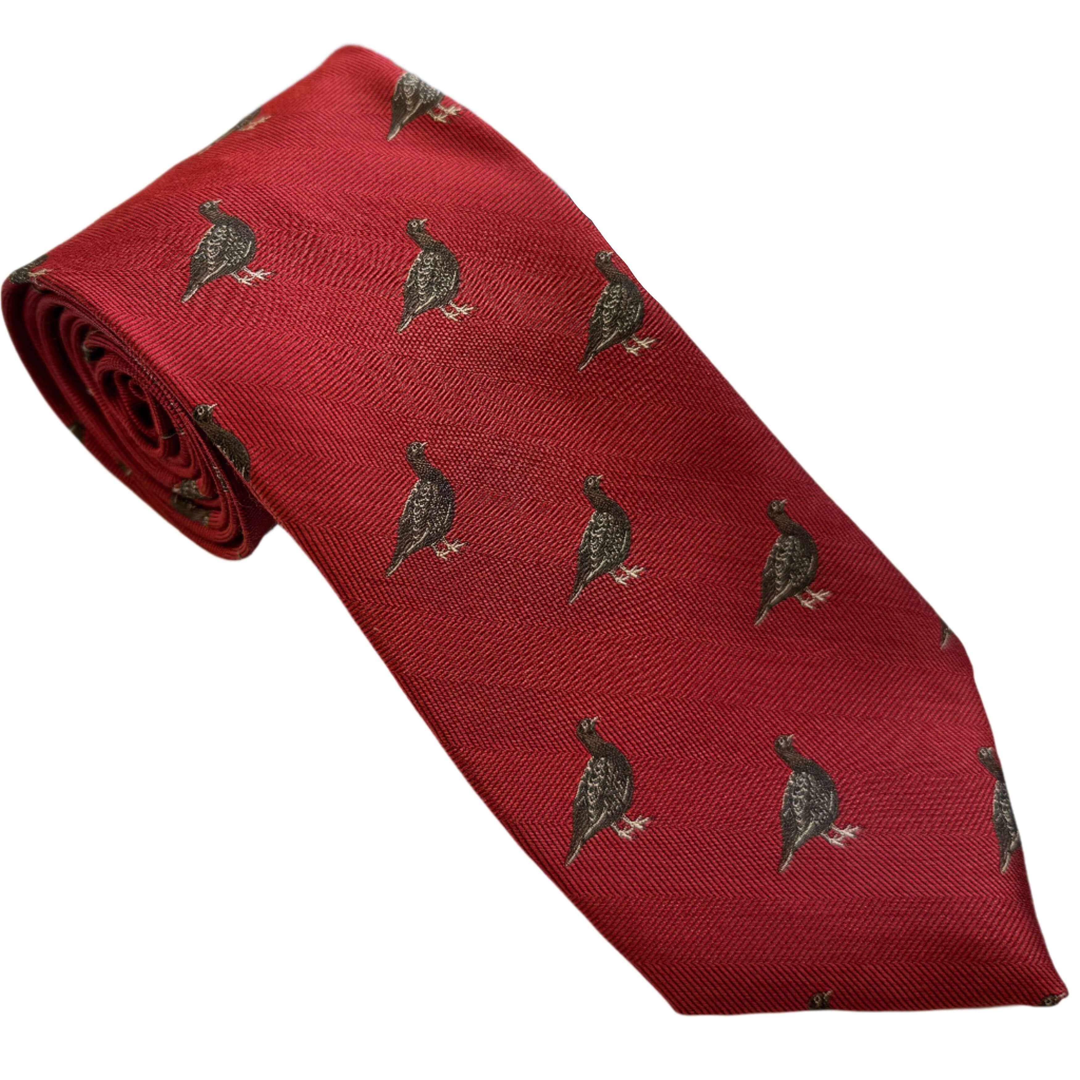 Wool and Silk Standing Grouse Tie