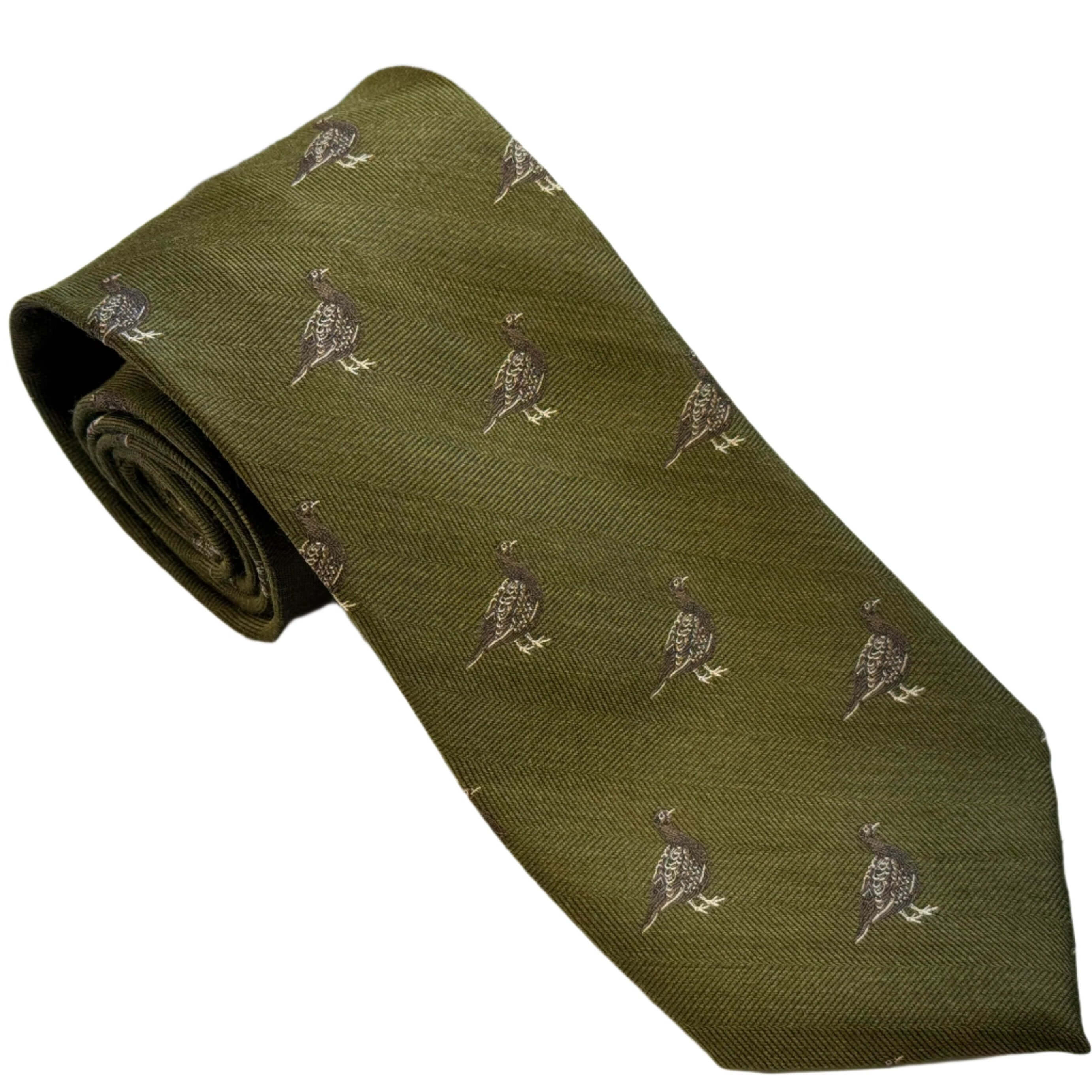 Wool and Silk Standing Grouse Tie