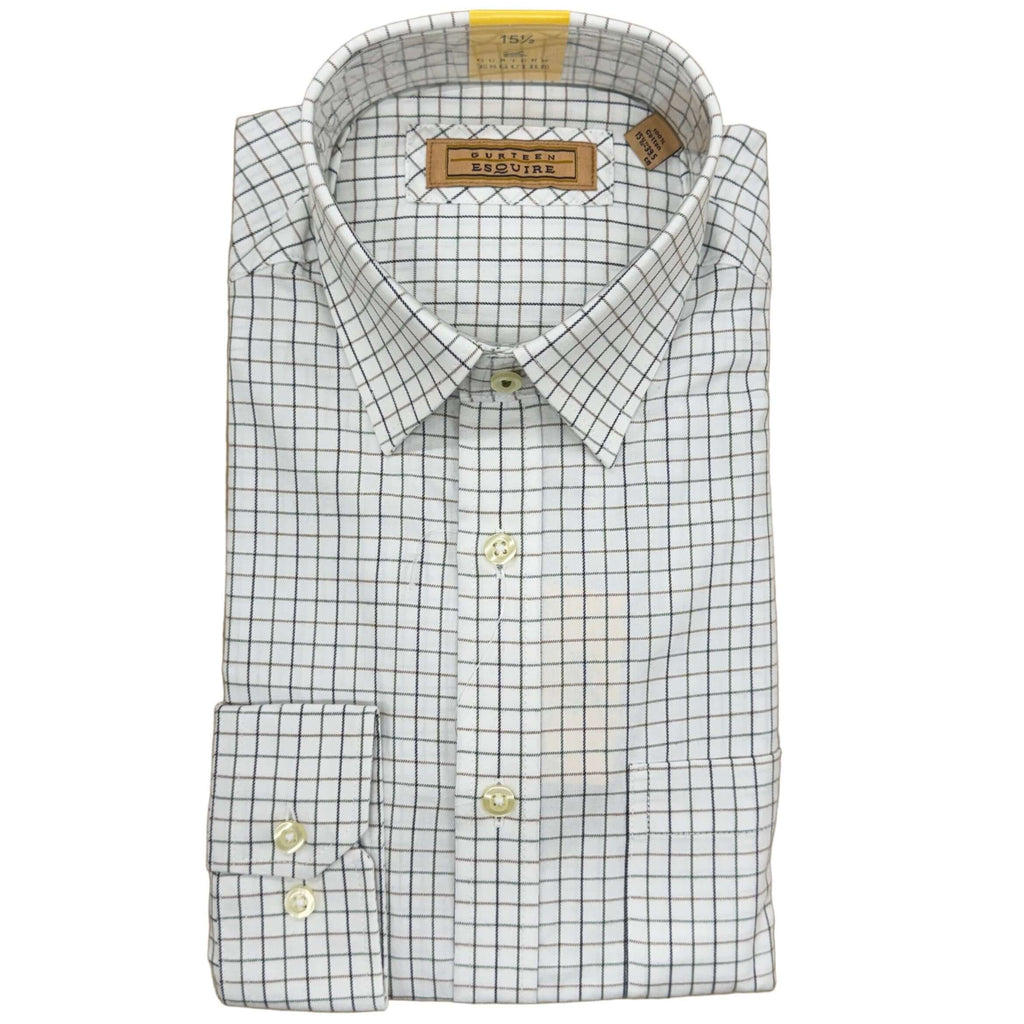 Gurteen Cumbria brushed cotton shirt in Green Check – front view