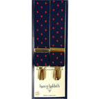 Hunt & Holditch - Fancy Clip Braces | Spot - Colour: Navy / Red