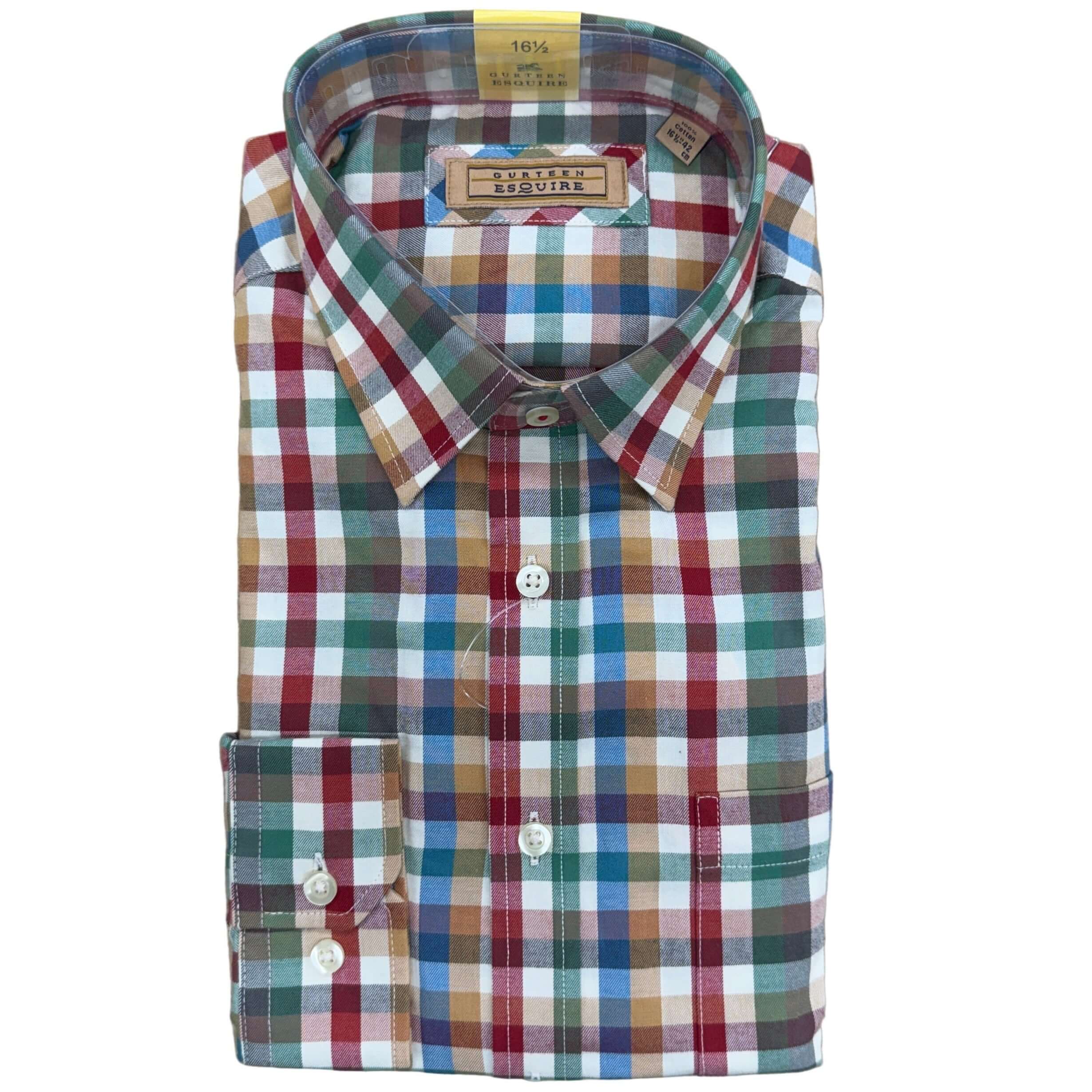 Gurteen Cumbria brushed cotton shirt in Autumn Check – front view