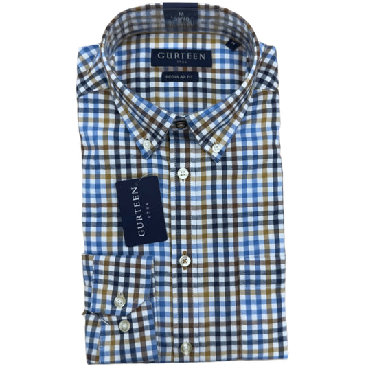 Gurteen - Warm Handle Tattersall Check Shirt - Colour: Beaver