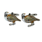 Van Buck partridge metal cufflinks – front view