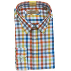 Gurteen Cumbria brushed cotton shirt in Lemon Check – front view