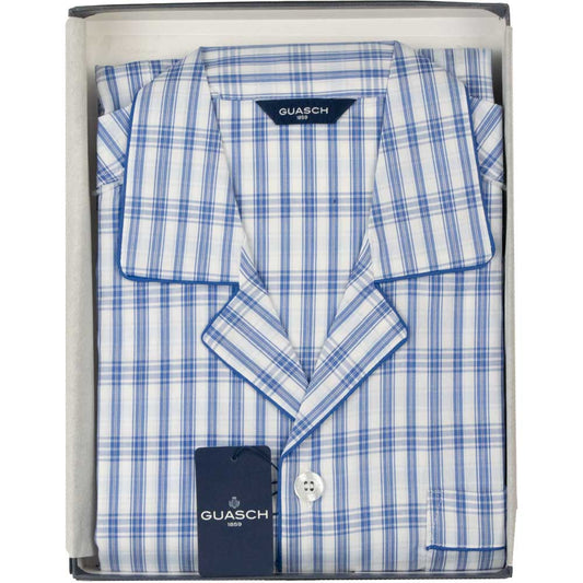 Guasch - Check Poplin Pyjamas - Colour: Blue/White