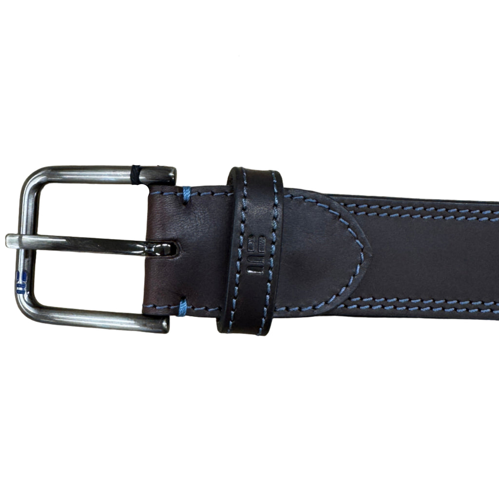 Contrast Stitch Leather Belt