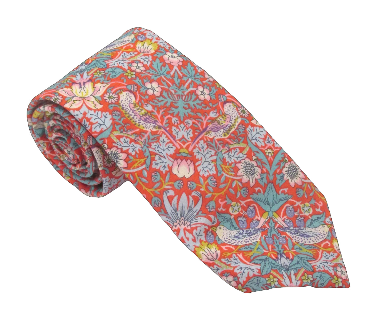 Van Buck - Tie Made from Liberty Fabric - Colour: Strawberry Thief Red