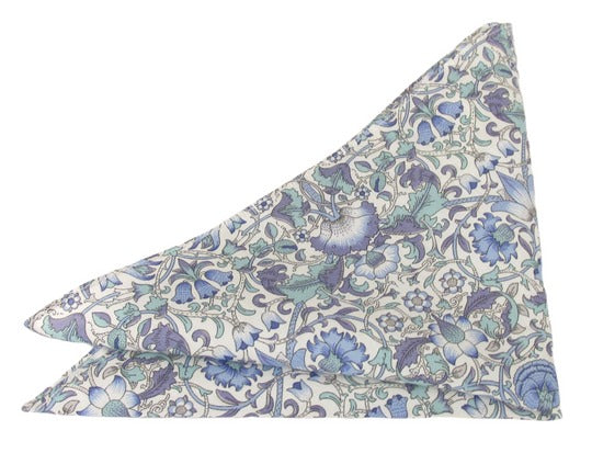 Van Buck - Pocket Square Made of Liberty Fabric - Colour: Lodden Blue