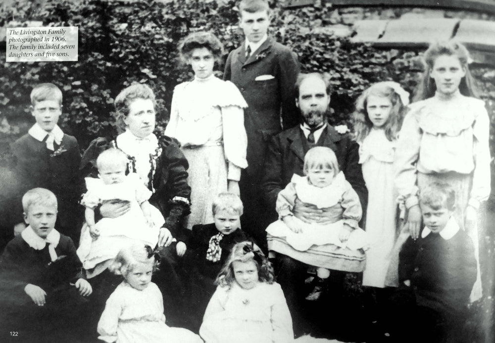 By the end of 1906 George and Lucy Livingston had produced 13 children – six boys and seven girls. Andrew, Lucy, Mary and Emily were born in Dunbar. James, George, Annie, Henry, Elsie, Robert, Margaret, Elizabeth and Albert followed in Castle Douglas.