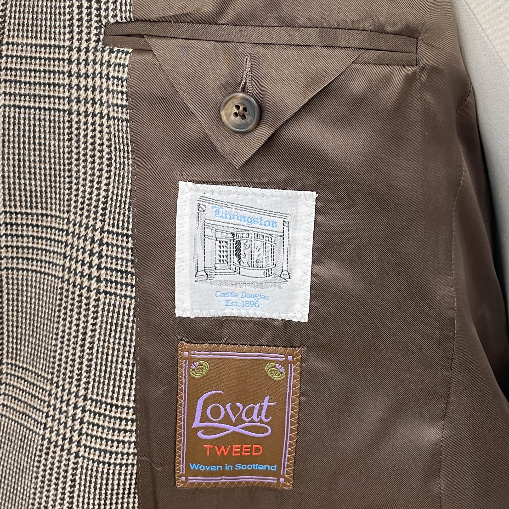 Livingston - Exclusive Lovat Mill Tweed Glen Check Jacket - Size: 40"