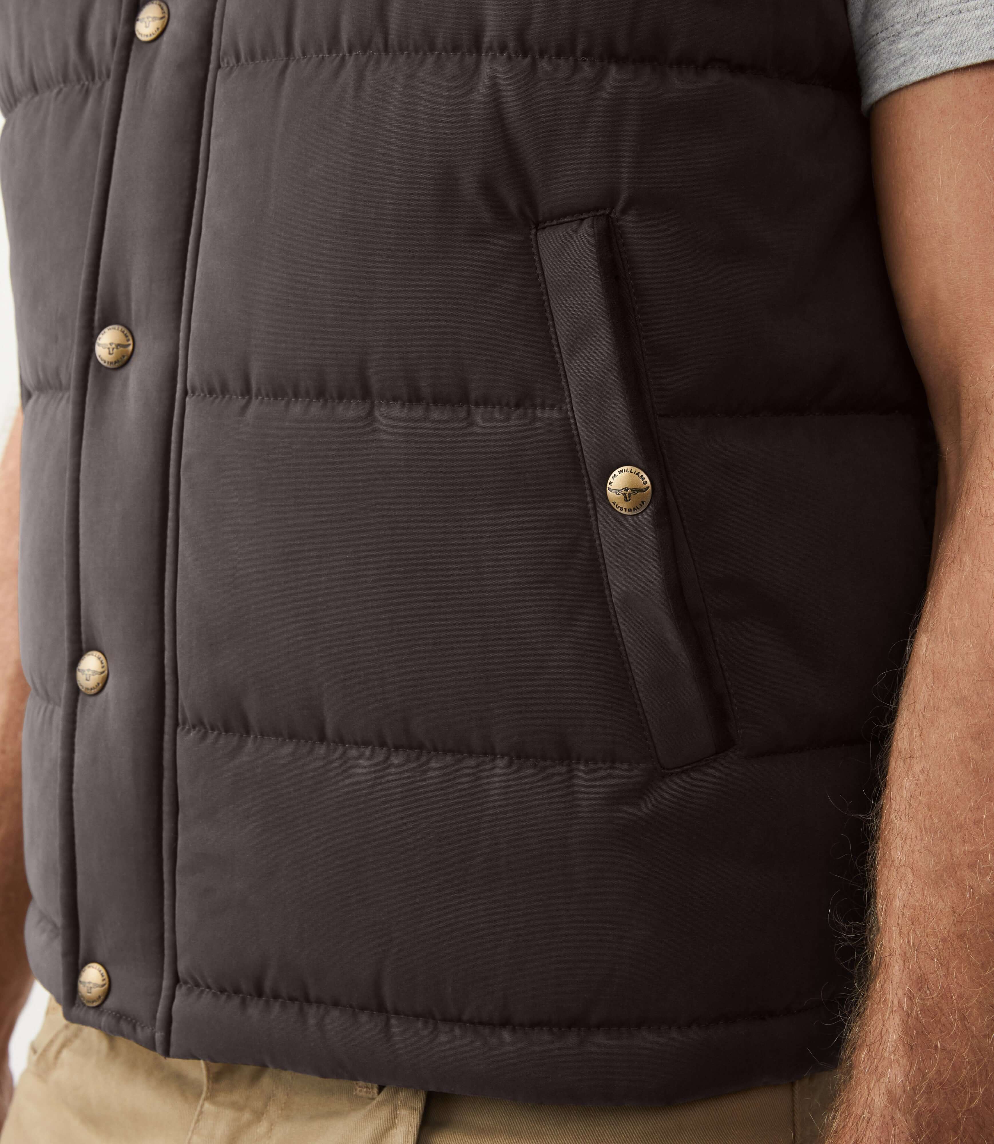 R M Williams - Carnarvon Vest - Colour: Chocolate