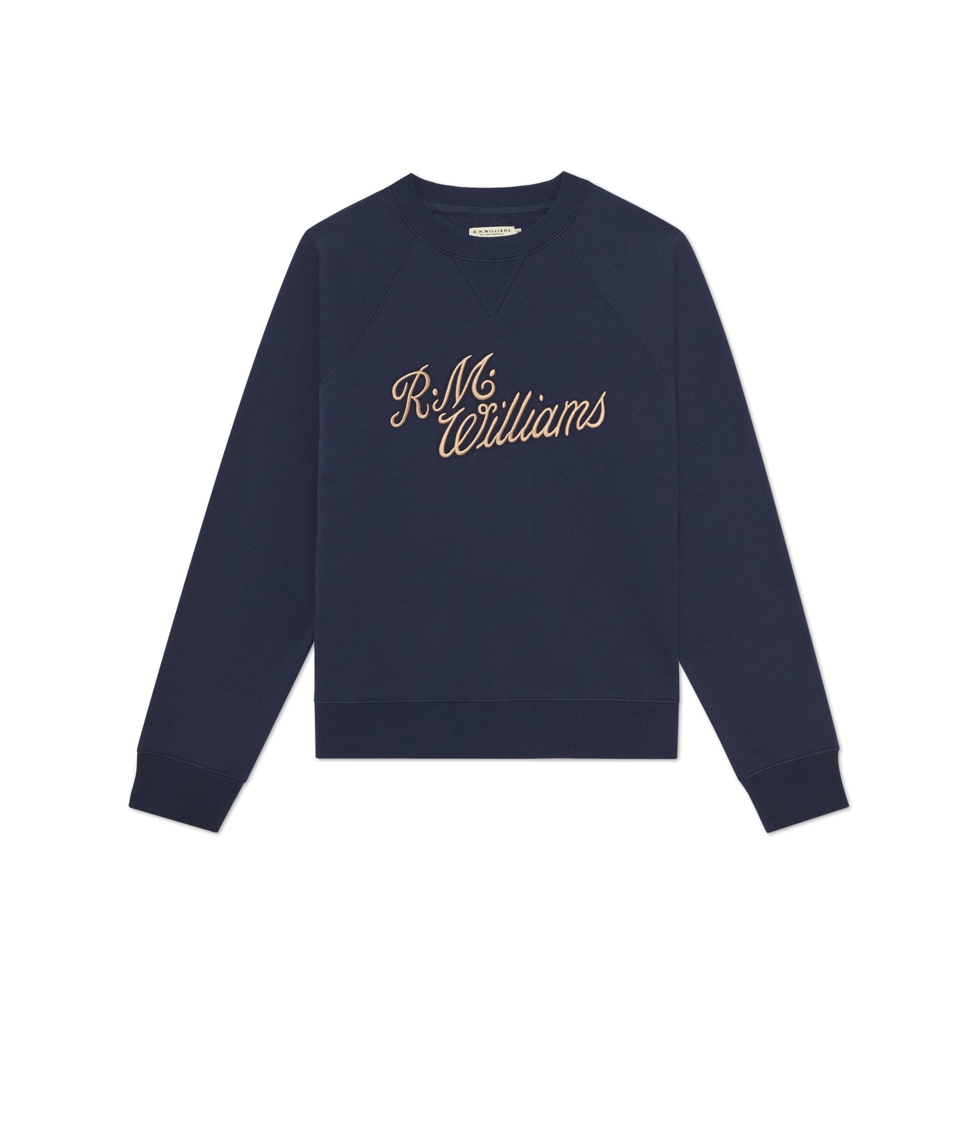 R M Williams - Contrast Script Crew - Colour: Navy