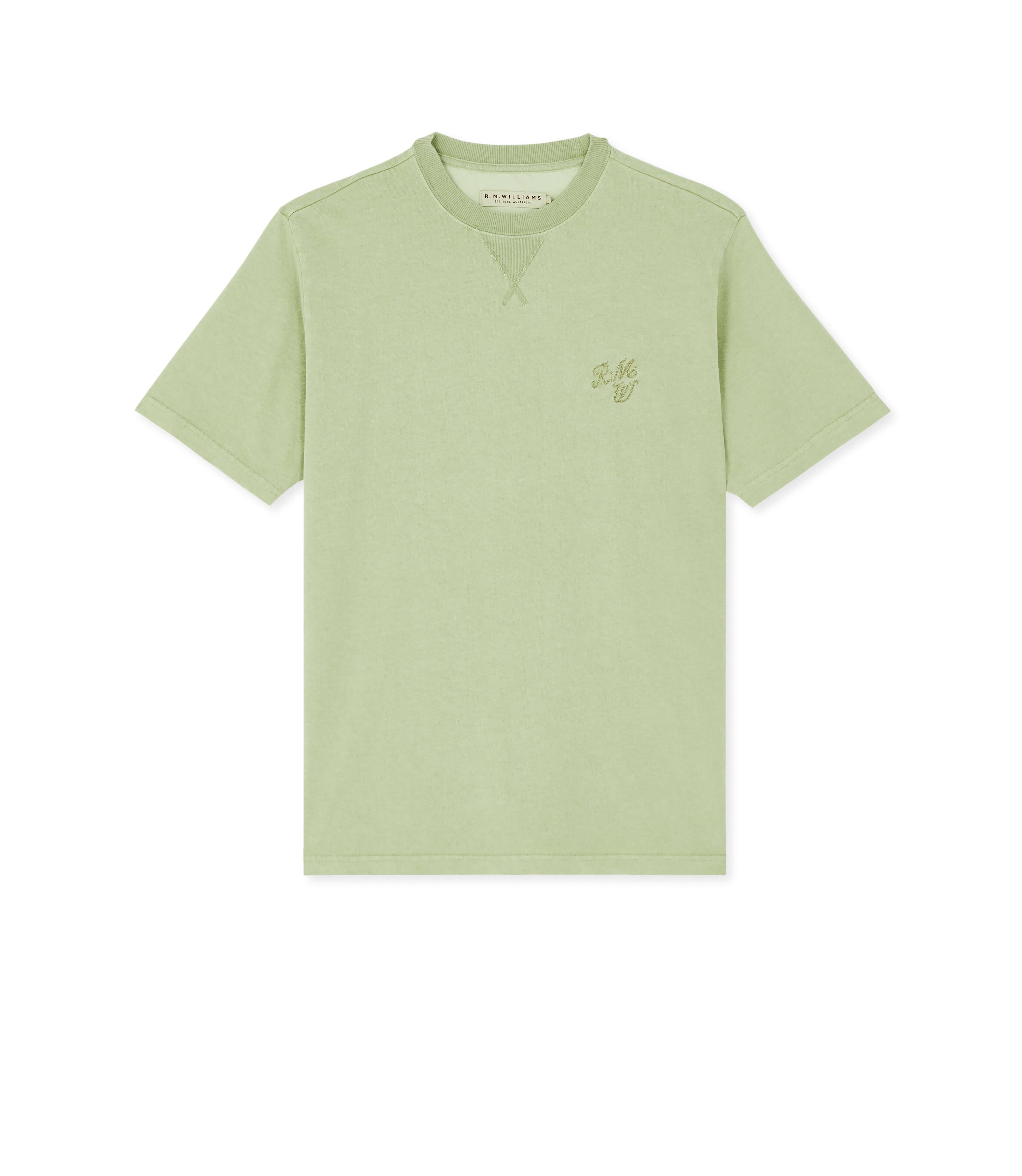 R.M.Williams Collaroy cotton jersey T-shirt in Eucalyptus, product view