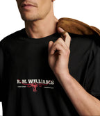 R.M.Williams Holt T-Shirt in Black on white background, view 4