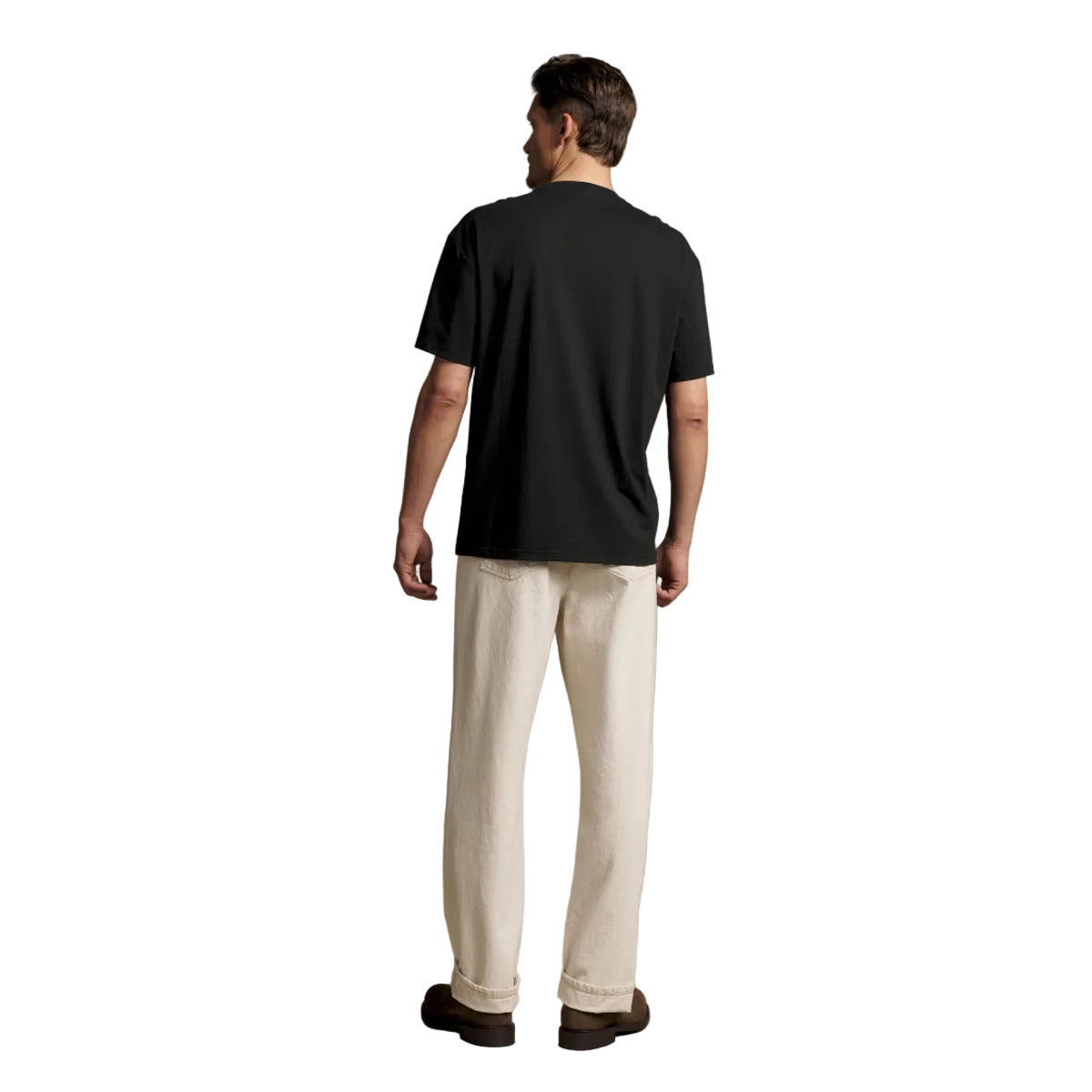 R.M.Williams Holt T-Shirt in Black on white background, view 5