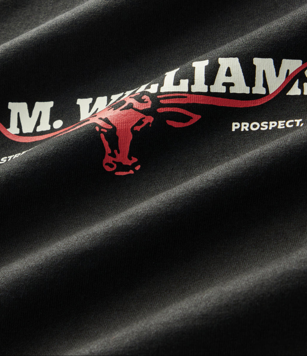 R.M.Williams Holt T-Shirt in Black on white background, view 6