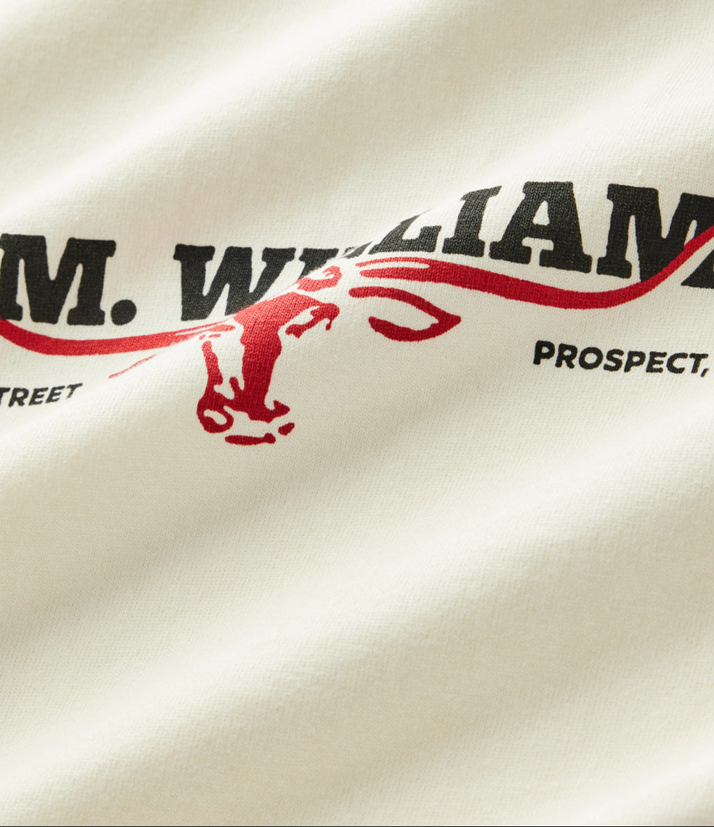 R.M.Williams Holt T-Shirt in Vintage White on white background, view 5