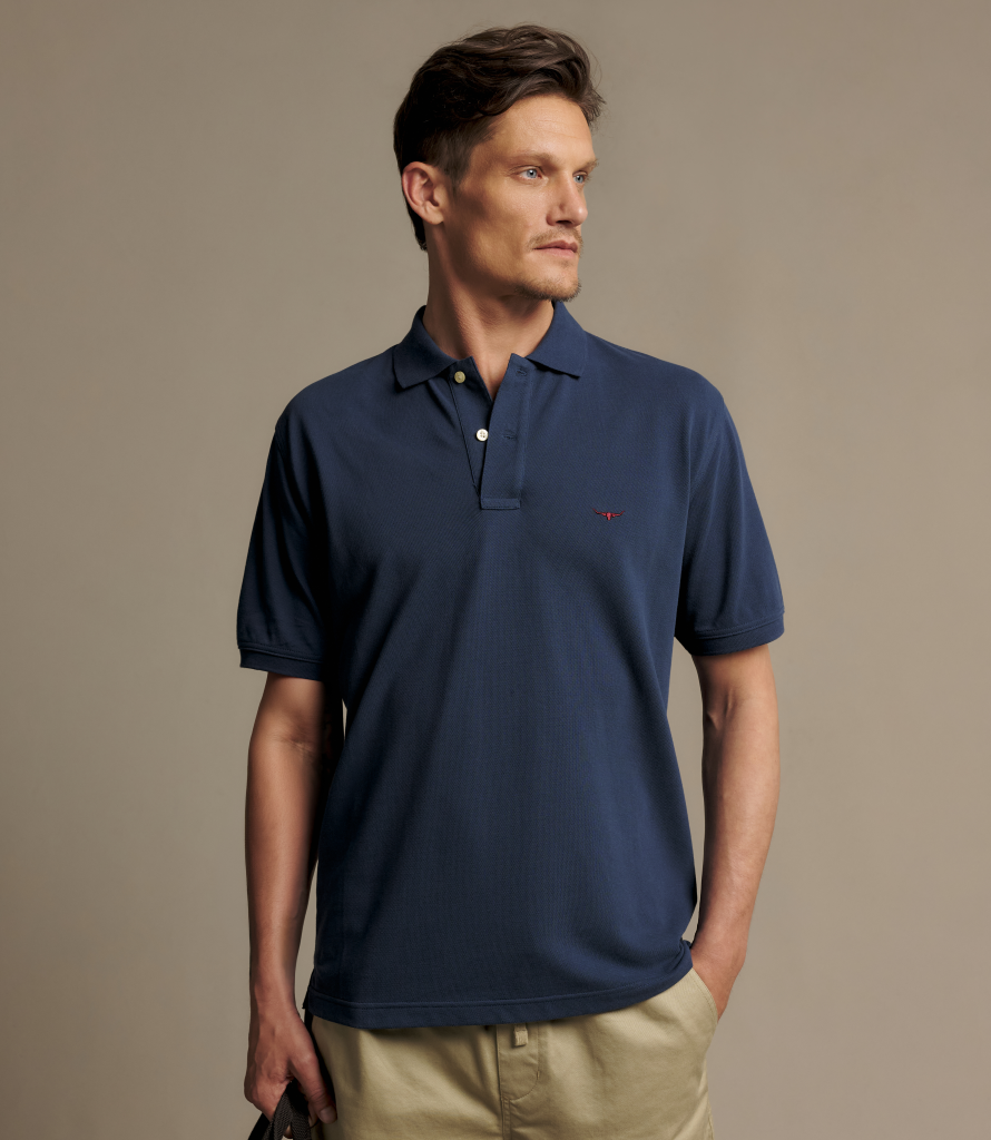 R.M.Williams Rod Polo Shirt in Worker Blue, image 2
