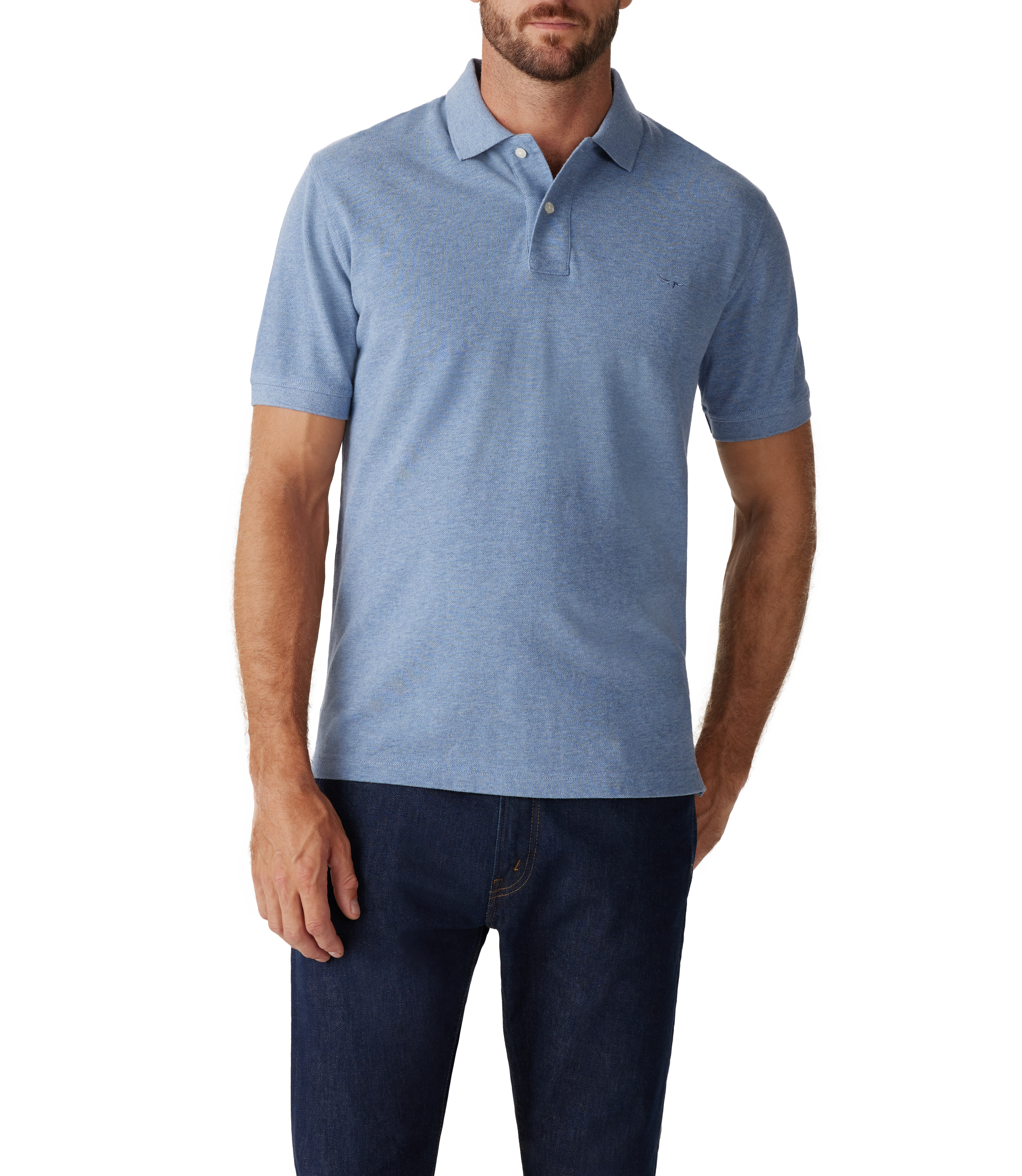 R M Williams - Rod Polo Shirt - Colour: Blue Marl