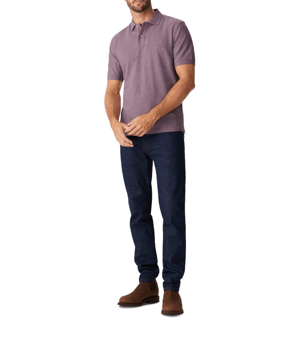 R.M.Williams Rod Polo Shirt in Pink Marl