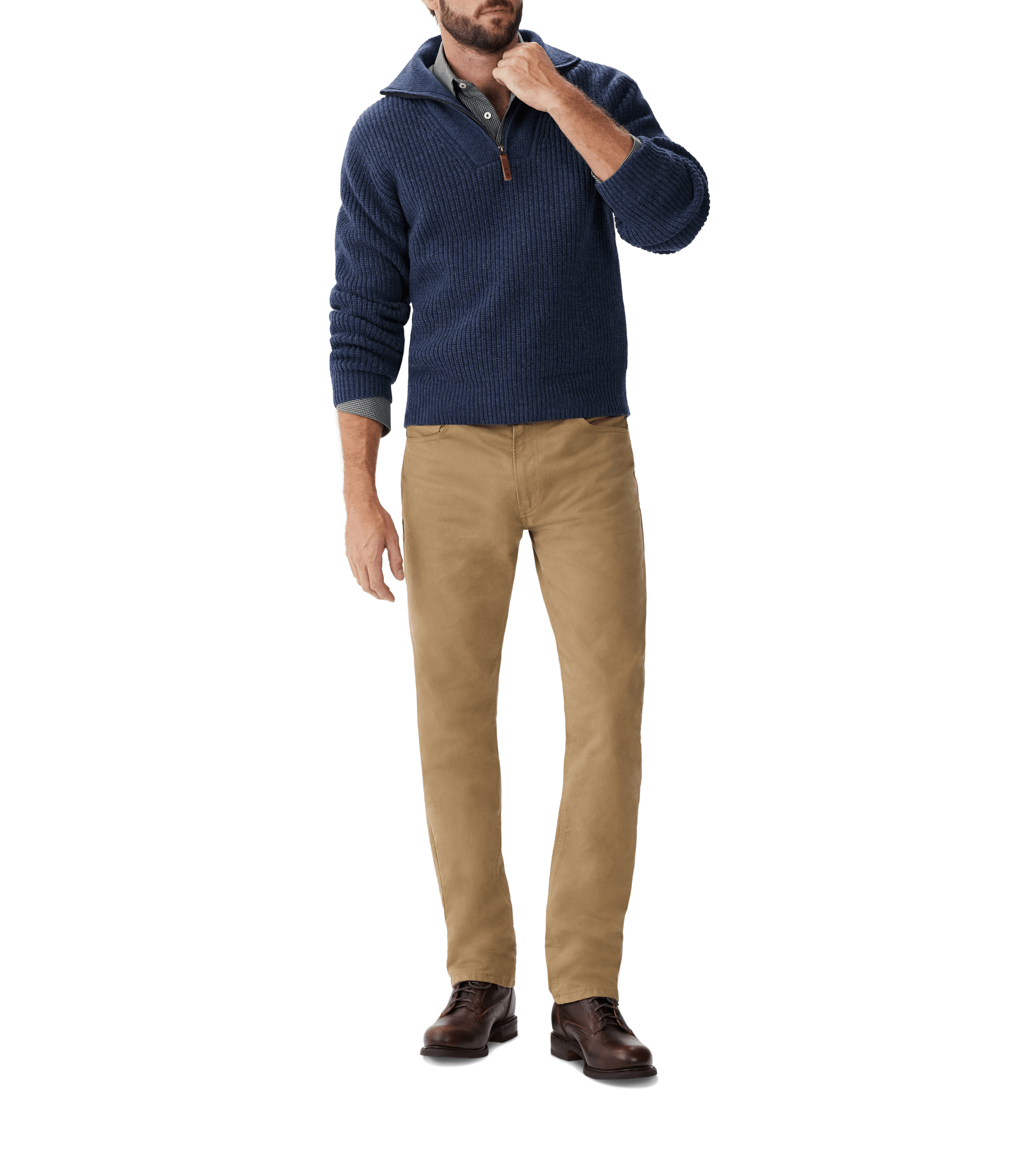 R M Williams - Kapunda 1/4 Zip Sweater - Colour: Dark Indigo