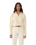 R.M. Williams Tambaroora ¼ Zip Sweatshirt in Ecru – front view