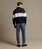 R.M.Williams Heritage Panel quarter-zip sweatshirt in Navy – product view three