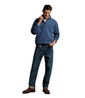 R.M.Williams Mulyungarie ¼ Zip Sweatshirt in Mid Blue – product view 1