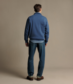 R.M.Williams Mulyungarie ¼ Zip Sweatshirt in Mid Blue, image 4
