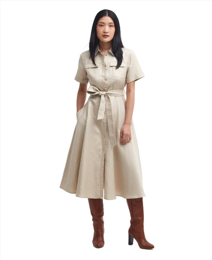 Barbour - Margaret Shirt Dress - Colour: Tartan Beige