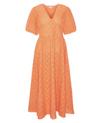 Barbour - Kelley Broiderie Anglaise Midi Dress - Colour: Apricot Crush