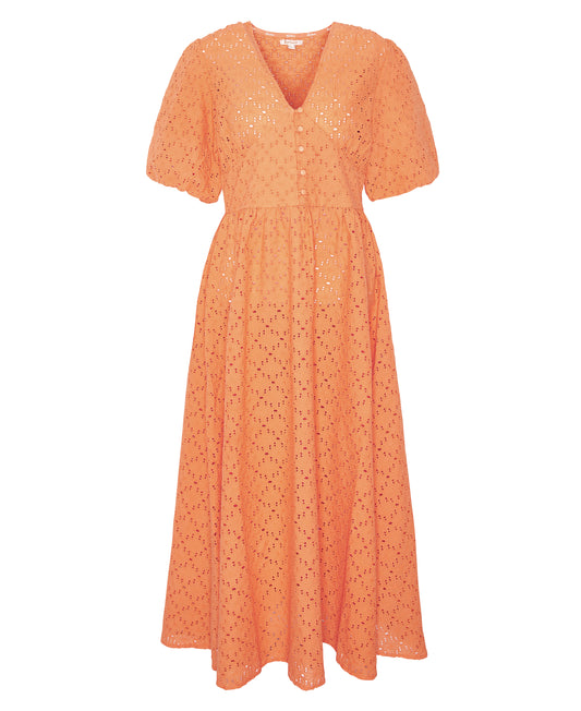 Barbour - Kelley Broiderie Anglaise Midi Dress - Colour: Apricot Crush